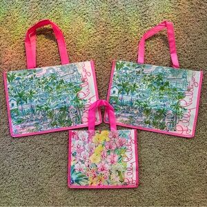 Set of 3 Lilly Pulitzer Reusable Shopping Bags